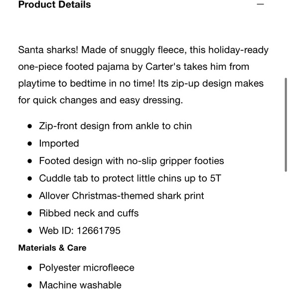 CARTER’S 1-Piece Green Christmas Shark Santa Holiday Fleece Footie PJs 12M - Picture 3 of 12